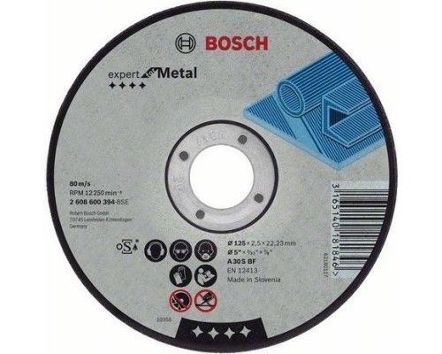 Диск отрезной по металлу BOSCH 125х2,5х22.2 мм A30S-BF Standard for Metal [2608603160]