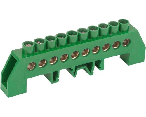Шина REXANT 11-2308 PE «земля» на DIN-рейку 6x9 мм 10 групп Шина REXANT 11-2308 PE «земля» на DIN-рейку 6x9 мм 10 групп