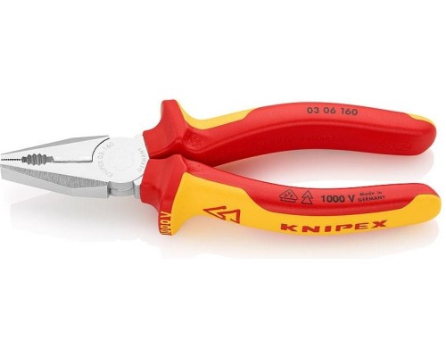 Плоскогубцы диэлектрические KNIPEX 0306160SB 160 мм комбинированные [KN-0306160SB]