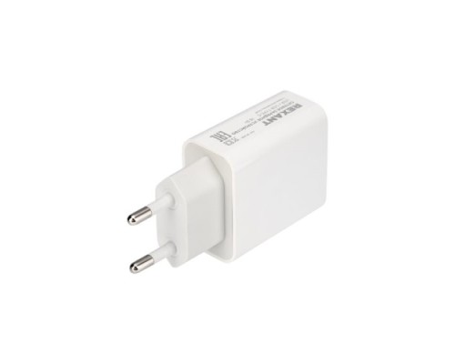 Зарядное устройство REXANT 18-2216 сетевое USB-A+USB-C адаптер, 18W белое