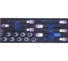 Набор насадок HEX, TORX и SPLINE KING TONY 17 предметов ложемент 9-4147PRV 9-4147PRV