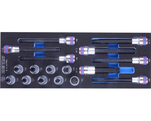 Набор насадок HEX, TORX и SPLINE KING TONY 17 предметов ложемент 9-4147PRV [9-4147PRV]