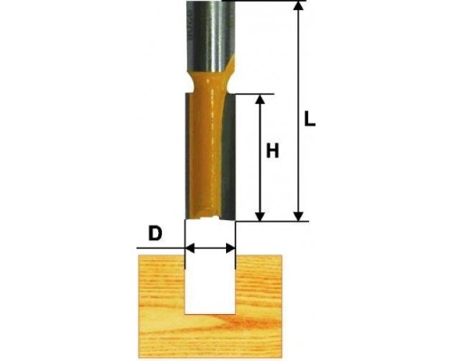 Фреза по дереву ЭНКОР ф 6 х16мм хв. 8мм прямая [9206]