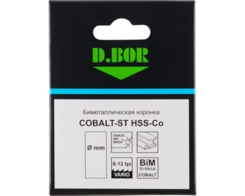 Коронка биметаллическая D.BOR COBALT-ST 43 мм (m42) мелкий зуб [D-HS-BIM-ST-38-043]