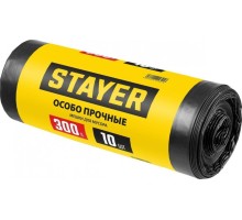 Мешок строительный STAYER HEAVY DUTY особопрочный, черный 300л, 10шт. [39157-300]