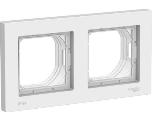 Рамка Systeme Electric AtlasDesign 2-м Aqua ip44 белая ATN440102 [ATN440102]