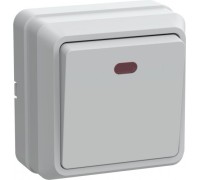 Выключатель одноклавишный IEK Октава ВС20-1-1-ОБ 10А IP20 с индикацией, белый EVO11-K01-10-DC