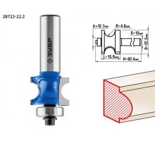Фреза по дереву ЗУБР ПРОФЕССИОНАЛ 22.2x25.4мм, радиус 4.8мм, с подшипником [28722-22.2]