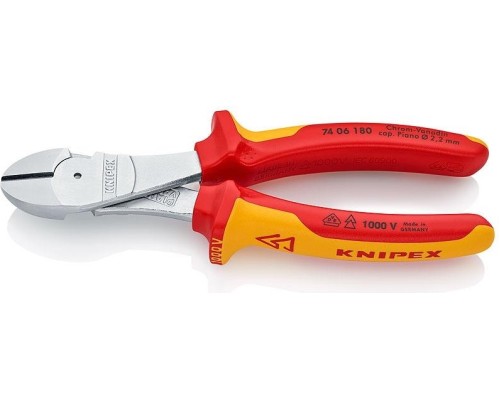 Бокорезы диэлектрические силовые KNIPEX 7406180SB 180 мм [KN-7406180SB]