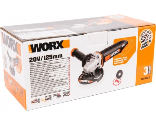 Угловая шлифмашина аккумуляторная WORX WX803.9 без АКБ и ЗУ [WX803.9]