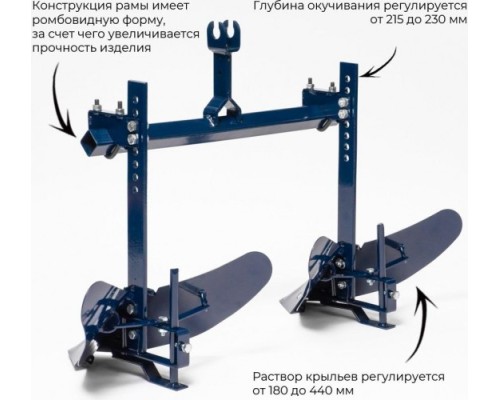 Окучник НЕВА створчатый двухрядный ОСД с увеличенной шириной захвата и креплением на ось 005.03.0900-04 [005.03.0900-04]