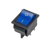 Выключатель клавишный REXANT 250V 16A (4с) ON-OFF синий с подсветкой (RWB-502, SC-767, IRS-201-1)  36-2331-1