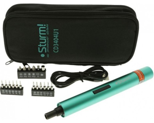 Отвертка аккумуляторная STURM CD3404U1 USB набор бит, сумка, без ЗУ [CD3404U1]