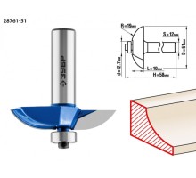Фреза по дереву ЗУБР ПРОФЕССИОНАЛ 51x13мм, радиус 19мм, фигирейная №2 28761-51