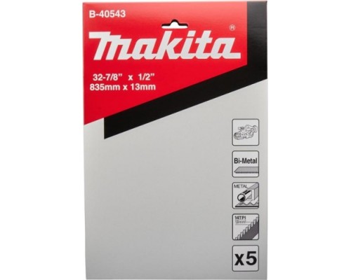 Пила кольцевая по металлу MAKITA B-40543 835x0.5x13x14TPI (для пластика/цв.мет), 5 шт.