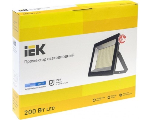 Прожектор IEK СДО 06-200 IP65 6500K черный [LPDO601-200-65-K02]