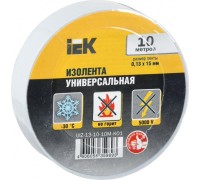 Изолента IEK ПВХ 0.13х15мм (рул. 10м) бел. UIZ-13-10-10M-K01