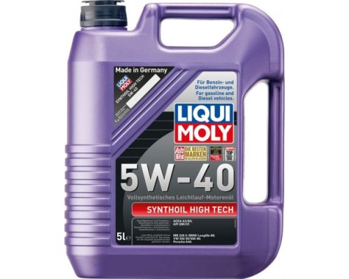 Масло моторное LIQUI-MOLY SAE 5W40 Synthoil High Tech 5 л 1925 синтетическое [1925]