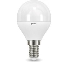 Лампа светодиодная GAUSS Шар 6.5w 520lm 3000k e14 led [105101107]