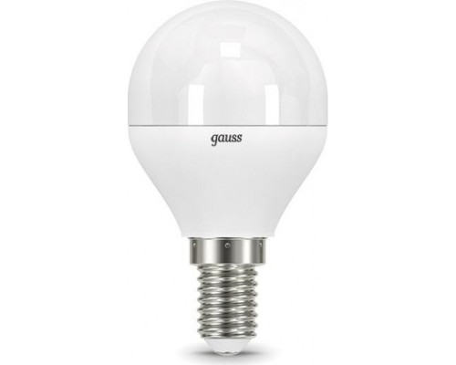 Лампа светодиодная GAUSS Шар 6.5w 520lm 3000k e14 led [105101107]