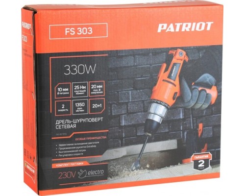 Шуруповерт сетевой PATRIOT FS 303 [120301303]