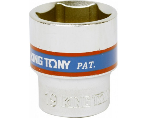 Головка шестигранная 19 мм с посадкой 3/8" KING TONY 333519M