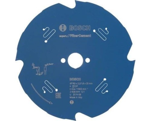 Пильный диск по фиброцементу BOSCH 160х4х20 Expert for Fiber Cement [2608644121]