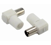 Разъем REXANT 05-2061 ( уп 100 шт ) штекер TV без пайки белый угловой 05-2061