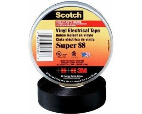 Изолента ПВХ 3M Scotch® Super 88 19 мм х 20 м х 0,22 мм [7100079942]