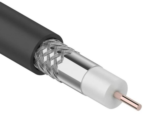 Кабель REXANT RG-6U (75 Oм) CCS/Al/Al (1,02/Al/48х0,12мм) 64% черный, 100м [01-2202]
