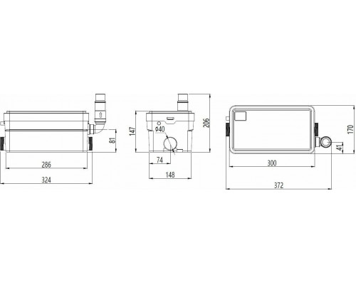 Установка канализационная UNIPUMP SANIVORT 255 M 9м 60403