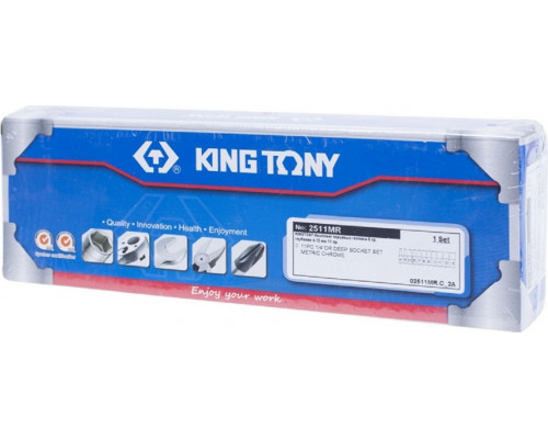 Набор головок 1/4" KING TONY 2511MR, 11 предметов