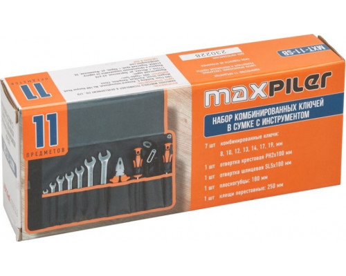 Набор инструментов MAXPILER MXT-11-SB в сумке, 11 предметов, CRV