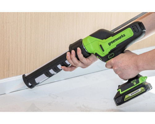 Пистолет для герметика аккумуляторный GREENWORKS G24CAU 24V, макс 310 мл, АКБ 2Ач и ЗУ 3501707UA купить с доставкой и официальной гарантией