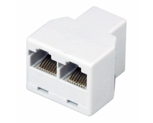 Двойник компьютерный REXANT 03-0103 ( уп. 50 штук ) RJ-45(8P8C) (гнездо-2 гнезда) 03-0103