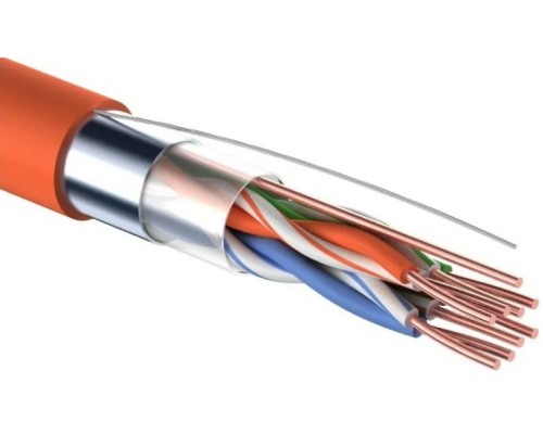 Кабель REXANT F/UTP, CAT 5e, ZH нг(A)-HF (LSZH) 4x2x0,50мм, 24AWG внутр. оранж [01-0150]