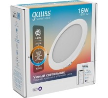 Потолочный светодиодный светильник GAUSS Smart home даунлайт 16w1600lm2700-4000к 220-240v ip20 165*38м [2040122]