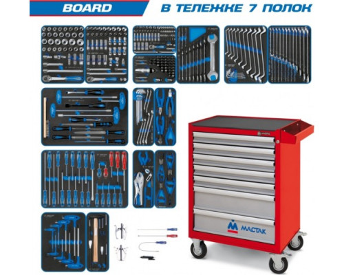 Тележка инструментальная KING TONY "BOARD" с набором инструментов 325 предметов 934-325AMR
