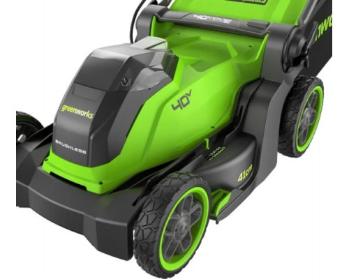 Газонокосилка аккумуляторная GREENWORKS 2521007UB 40V, бесщеточная, 41 см, c 1хАКБ 4 Ач и ЗУ купить с доставкой и официальной гарантией