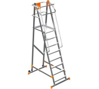 Лестница с платформой Sarayli 8 ступеней, складная, на колесах 8107