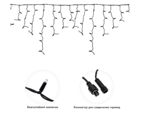 Гирлянда Neon-Night 255-226 БАХРОМА (Айсикл), 4,0х0,6м, 128 LED ТЕПЛЫЙ БЕЛЫЙ