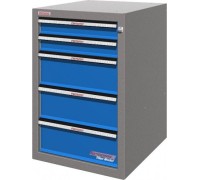 Тумба верстачная FERRUM с 5 ящиками 01.405R-5015/9007 (синий/серый)