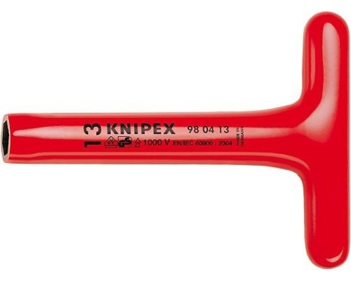 Ключ торцевой Т-образный диэлектрический KNIPEX 980519 1000 V, 19 мм, L=300 мм [KN-980519]