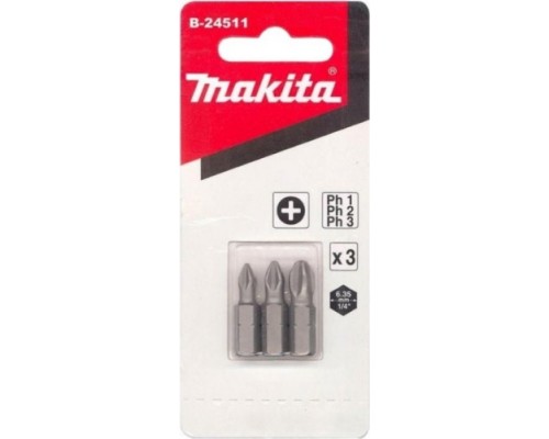 Бита для заворачивания MAKITA B-24511 PH0/PH2/PH3, 25 мм, C-form, 3 шт.