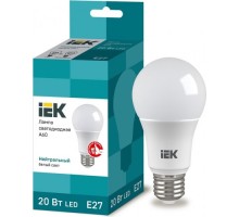 Лампа светодиодная IEK A60 20Вт 4000К Е27 Шар LLE-A60-20-230-40-E27