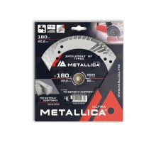 Алмазный диск для резки бетона METALLICA Ultra 180x22,2 мм, H=8 мм турбо с боковой защитой [900369]