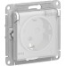 Розетка Systeme Electric AtlasDesign Aqua 1-м 16а с заземл. защ. шторки с крышкой, белая [ATN440146]