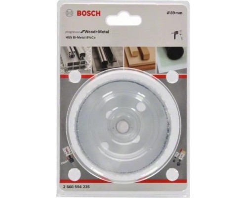 Коронка биметаллическая BOSCH Progressor 89 мм HSS-Co-BI-Metall [2608594235]