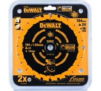 Пильный диск по дереву DeWALT 184х24тх16 мм. Extreme DT10302-QZ DT10302-QZ