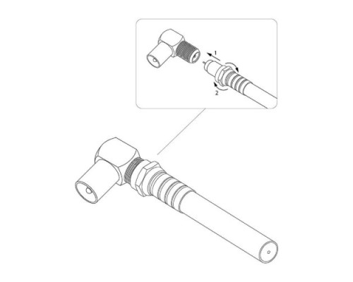 Переходник антенный REXANT 06-0027-A (гнездо F-штекер TV) угловой для кабеля RG-6